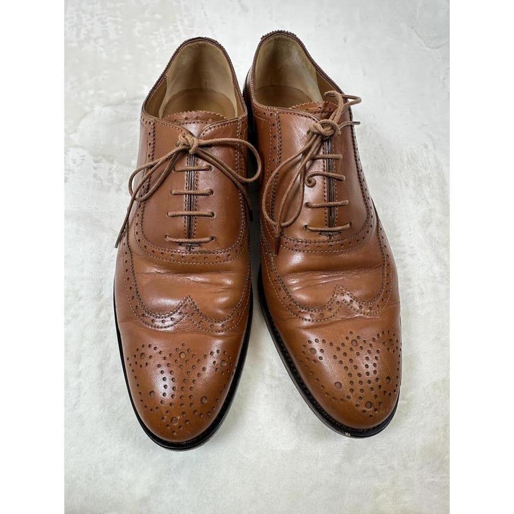 Ralph Lauren Purple Label Italy Tan Leather Oxford Brogues Classic Preppy Style